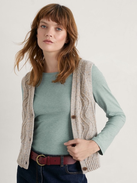Seasalt Cornwall Fren Green Easel Long Sleeve Top (T89652) | AED77