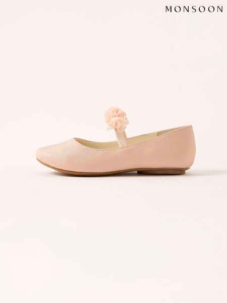 Hellpink - Monsoon Shimmer Corsage Ballerina Flats (T90773) | 18 € - 22 €