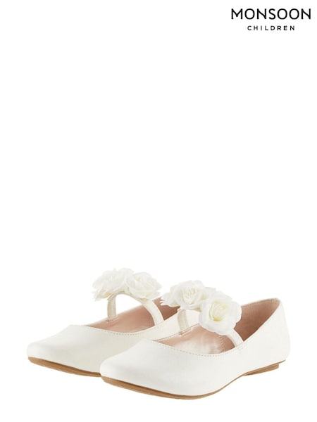 Natural fildeș - Monsoon Shimmer Corsage Ballerina Flats (T90781) | 179 LEI - 209 LEI