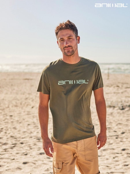 Animal Green Classico Mens 100% Cotton T-Shirt (T91098) | 114 QAR