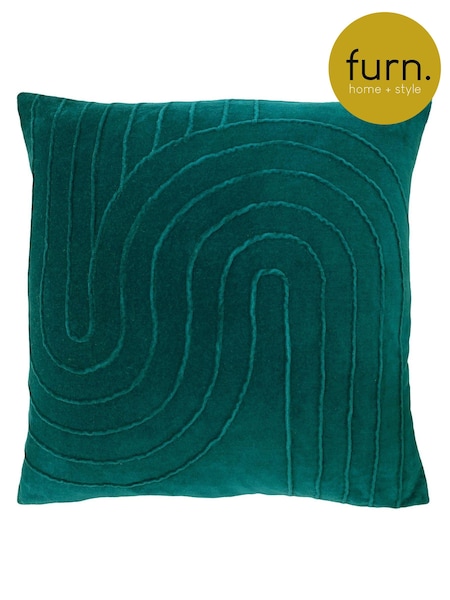 Furn Teal Blue 45 x 45cm Mangata 100% Cotton Velvet Cushion (T91591) | €23