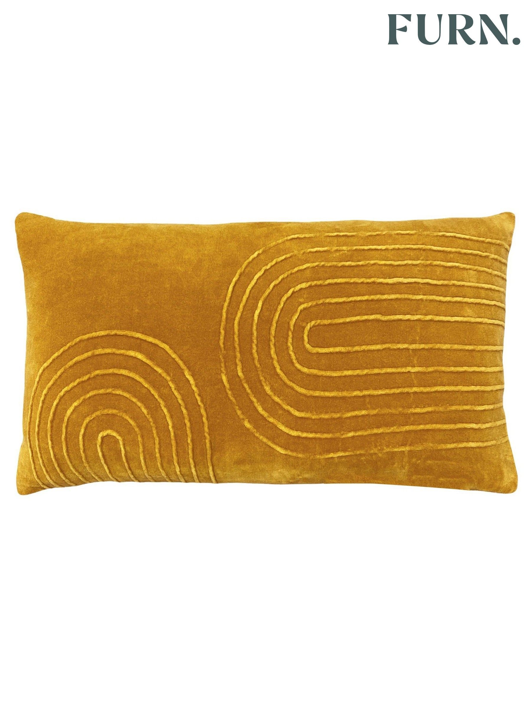 Yellow velvet cushion hot sale