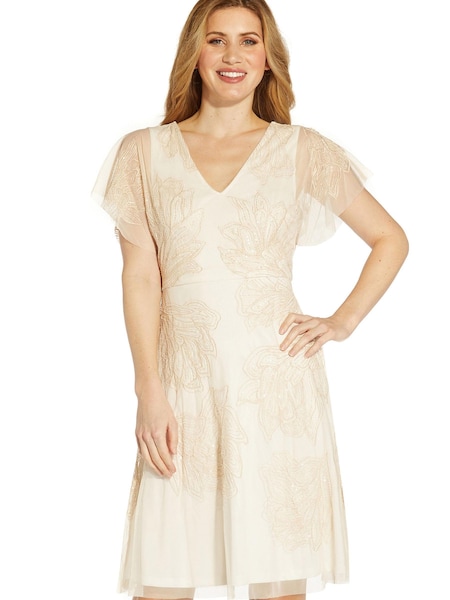 Adrianna Papell Beaded Flutted Dress (T91776) | 117 €