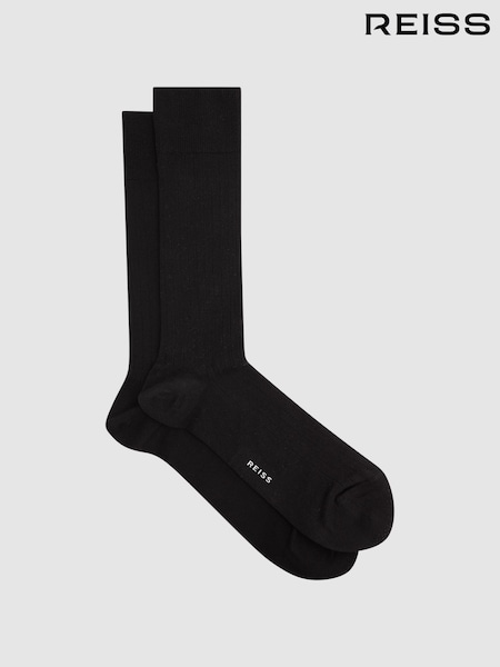 Reiss Black Fela Ribbed Socks (T94128) | €15