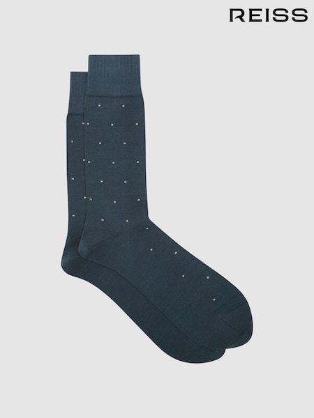 Reiss Airforce Blue Mario Spot Polka Dot Socks (T94132) | €15