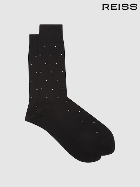 Reiss Black Mario Spot Polka Dot Socks (T94133) | €15