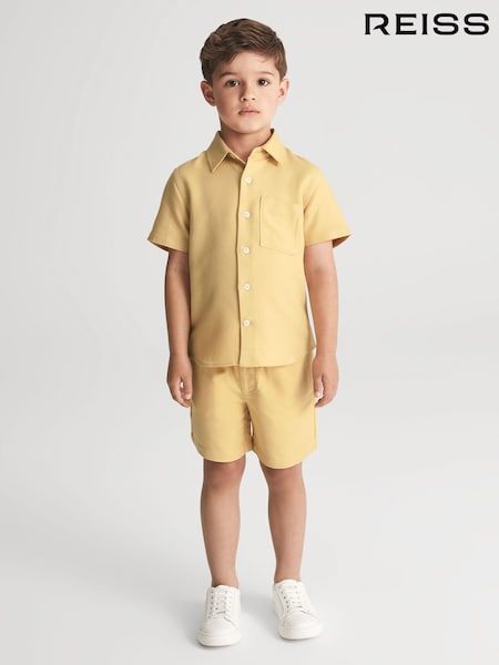 Lamâie - Pantaloni scurți texturați din amestec de in Reiss Payne (T94773) | 231 LEI
