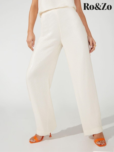 Ro&Zo Ivory Sequin Trousers (T95262) | €28