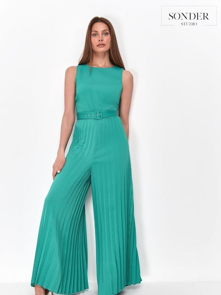 Sonder Studio Glamour Satin Pleated Jumpsuit (T95299) | €46