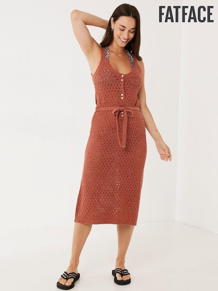 FatFace Orange Strappy Knitted Beach Dress (T95376) | €22