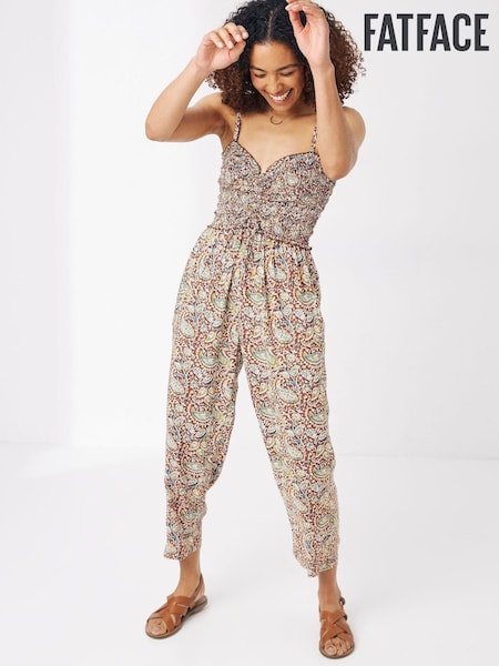 FatFace Natalie Brown Paisley Jumpsuit (T95386) | €30