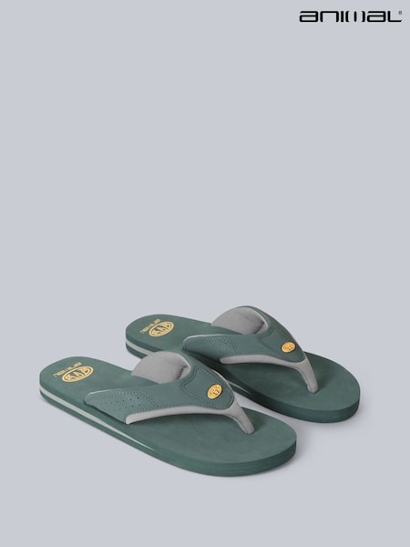 Animal Green Mens Jekyl Flip-Flops (T97470) | AED186