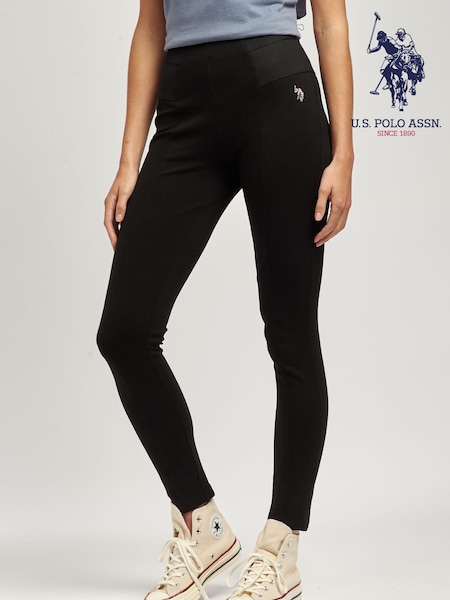 U.S. Polo Assn. Black Womens Elastic Waistband Leggings (T98264) | R$ 295