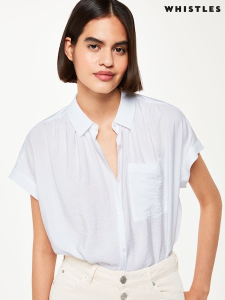 Whistles White Button Through Nicola T-Shirt (T98341) | ₪347