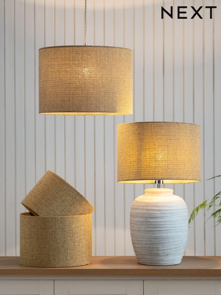 Ochre Yellow Tweedy Plain Easy Fit Shade Ceiling Light (T98605) | €23 - €32