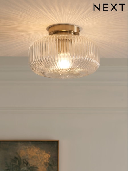 Brass Lexington 1 Light Flush Fitting Ceiling Light (T98618) | €79