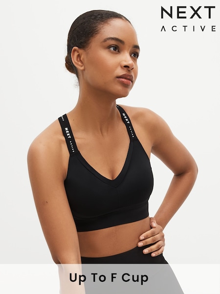 Black Active High Impact Dry Tech Sports Bra B-G (T98988) | $45