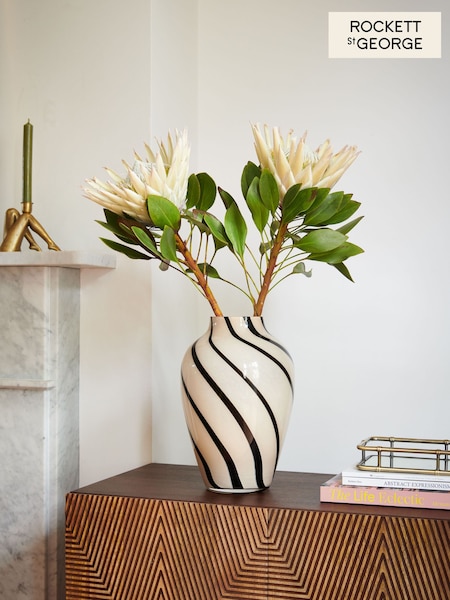 Rockett St George White/Black Swirl Vase (T99282) | €95