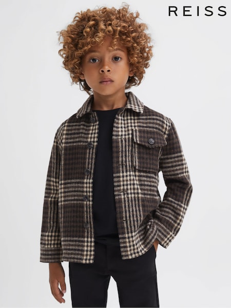 Reiss Oatmeal Mack Brushed Checked Overshirt (T99396) | € 81