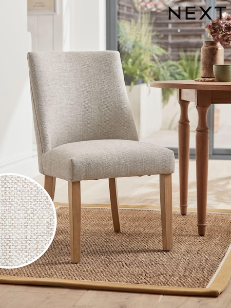 Set of 2 Chunky Weave Mid Natural Wolton Collection Luxe Dining Chairs (T99532) | €415