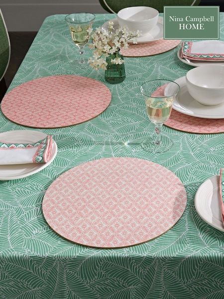 Nina Campbell Set of 4 Coral Pink Cork backed Placemats (T99578) | €27