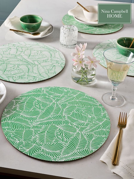Nina Campbell Set of 4 Sage Green Cork backed Placemats (T99581) | €27