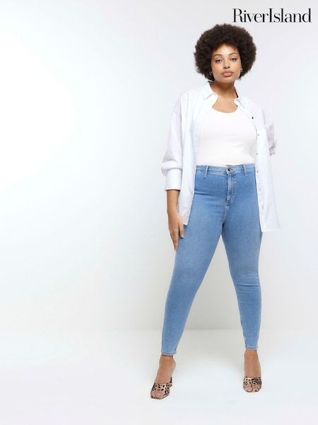 River Island Blue Plus Denim High Rise Jeggings (TR0724) | €21.50