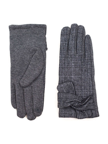 Hot Squash Womens Grey Checked Gloves (U00334) | €38