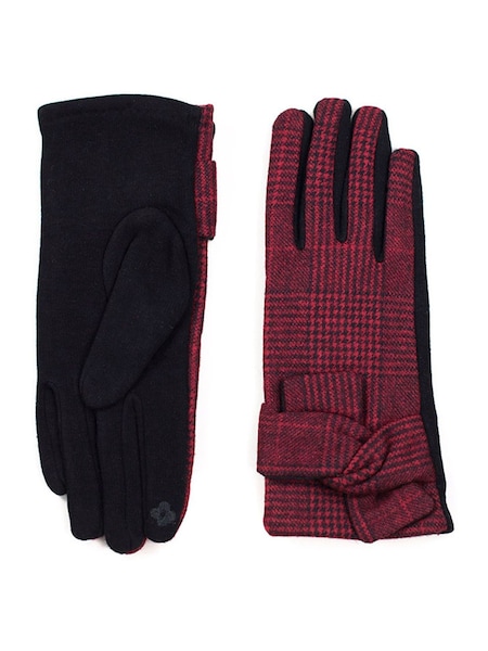 Hot Squash Womens Red Checked Gloves (U00335) | €13.50