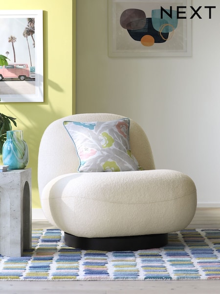 Soft Cosy Bouclé Ivory Natural Otis Swivel Accent Chair (U00432) | €320