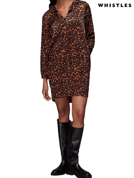 Whistles Animal Smudge Animal Frill Sack Dress (U00533) | €40