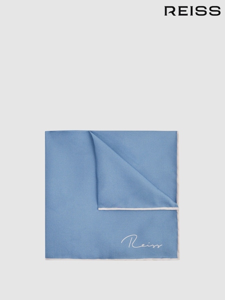 Airforce Blue - Reiss Ceremony Quadratisches Einstecktuch aus Seide (U00827) | 58 €