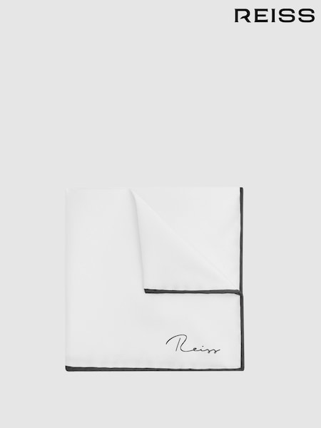 Reiss White Ceremony Plain Silk Pocket Square (U00828) | €58
