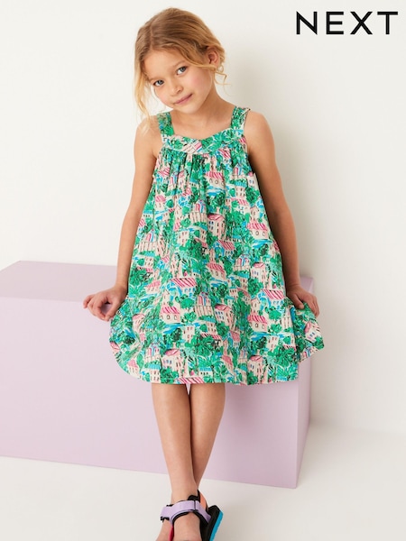 Zelena hiša s potiskom - Trapeze Sundress (3-16yrs) (U01926) | € 13 - € 18