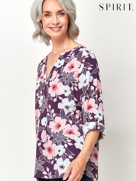 Spirit Blue Floral Overhead Shirt (U02209) | €11