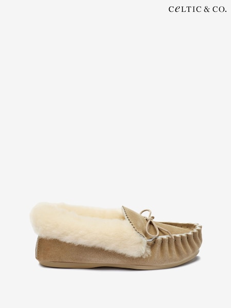 Celtic & Co Camel Lounger Hard Sole Moccasins (U02287) | $180