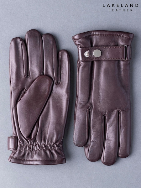 Lakeland Leather Cognac Martin Leather Gloves (U02301) | $80