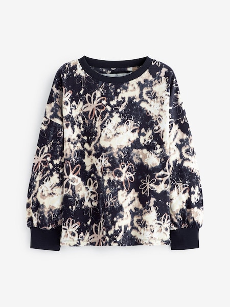 Black/White Cuffed Cosy Jersey Long Sleeved Top (3-16yrs) (U02474) | €7 - €9