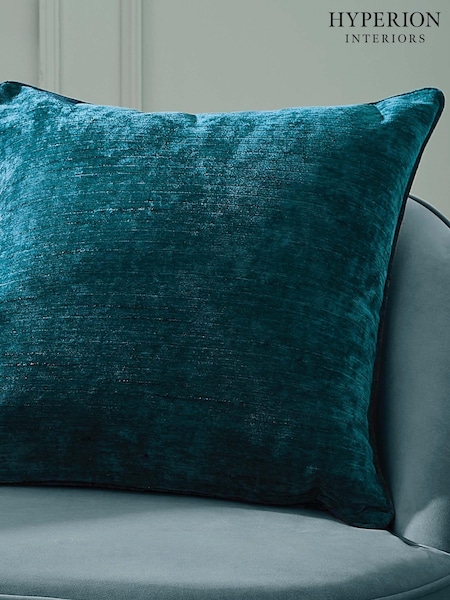 Hyperion Rich Teal Blue Selene Luxury Chenille Piped Cushion (U03046) | 119 QAR