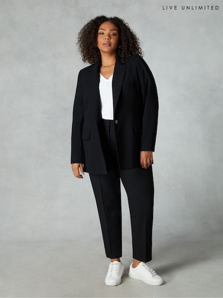 Live Unlimited Black Curve Stretch Tapered Regular Length Trousers (U03226) | €113