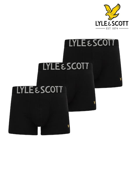 Lyle & Scott Black Daniel Premium Underwear Trunks 3 Pack (U03828) | €43