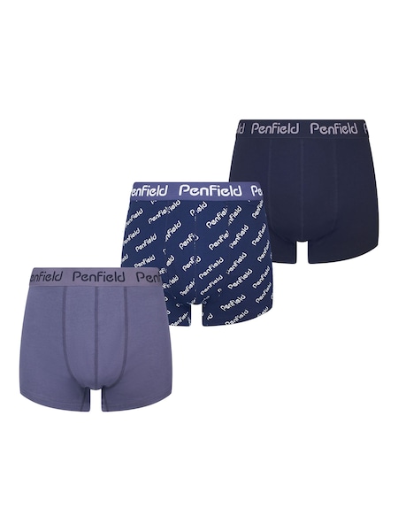Penfield Blue Script Print Boxers 3 Pack (U04133) | €21.50