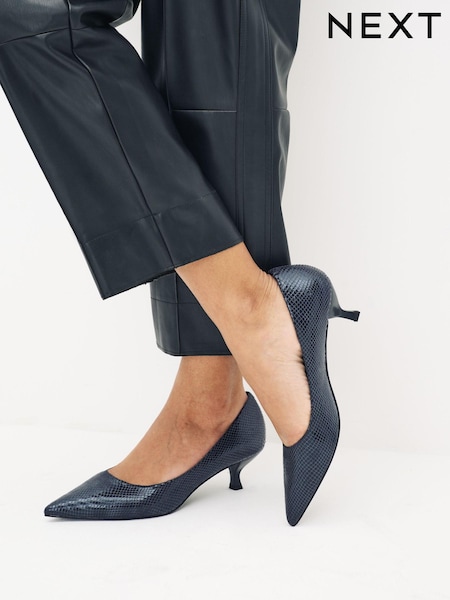 Navy - Forever Comfort® Kitten Heel Court Shoes (U04166) | € 12
