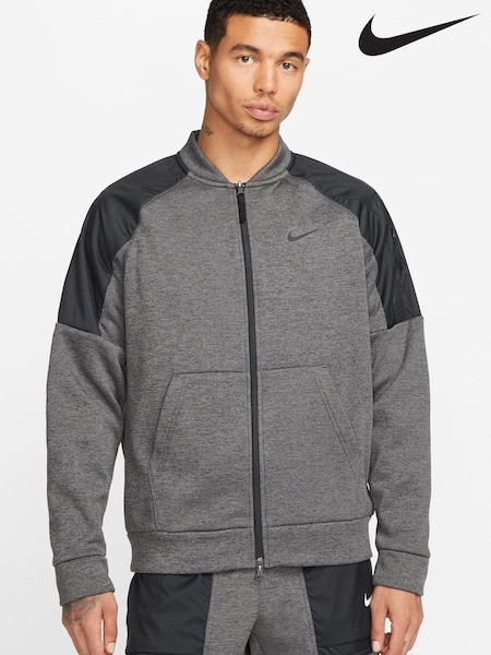 Nike Grey ThermaFIT Full Zip Training Bomber Jacket (U04354) | €46