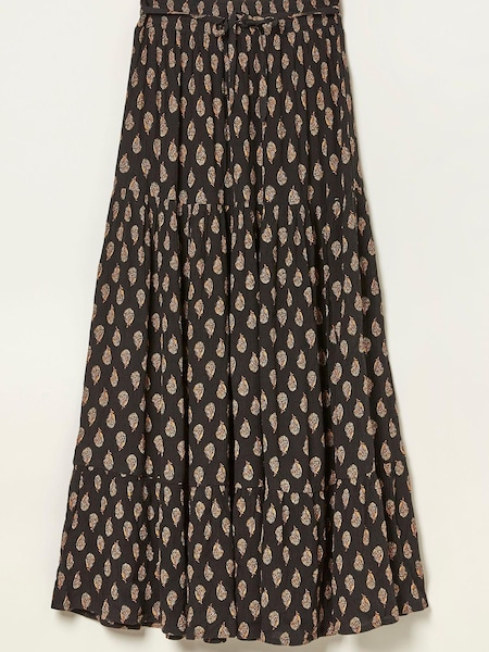 FatFace Black Woodblock Jayla Maxi Skirt (U04403) | €31