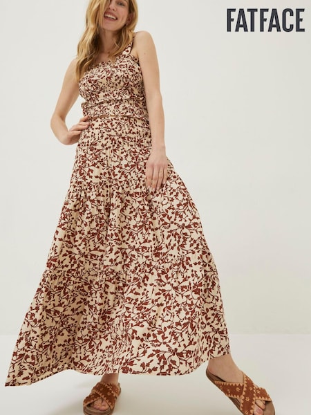 FatFace Brown Floral Marina Maxi Skirt (U04520) | €31