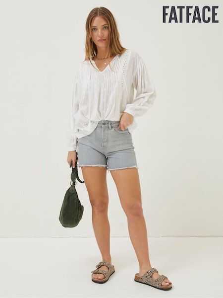FatFace Grey Courtney Cut Off Denim Shorts (U04529) | €26