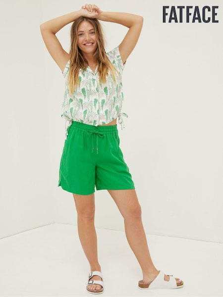FatFace Green Tenby Linen Shorts (U04531) | €27