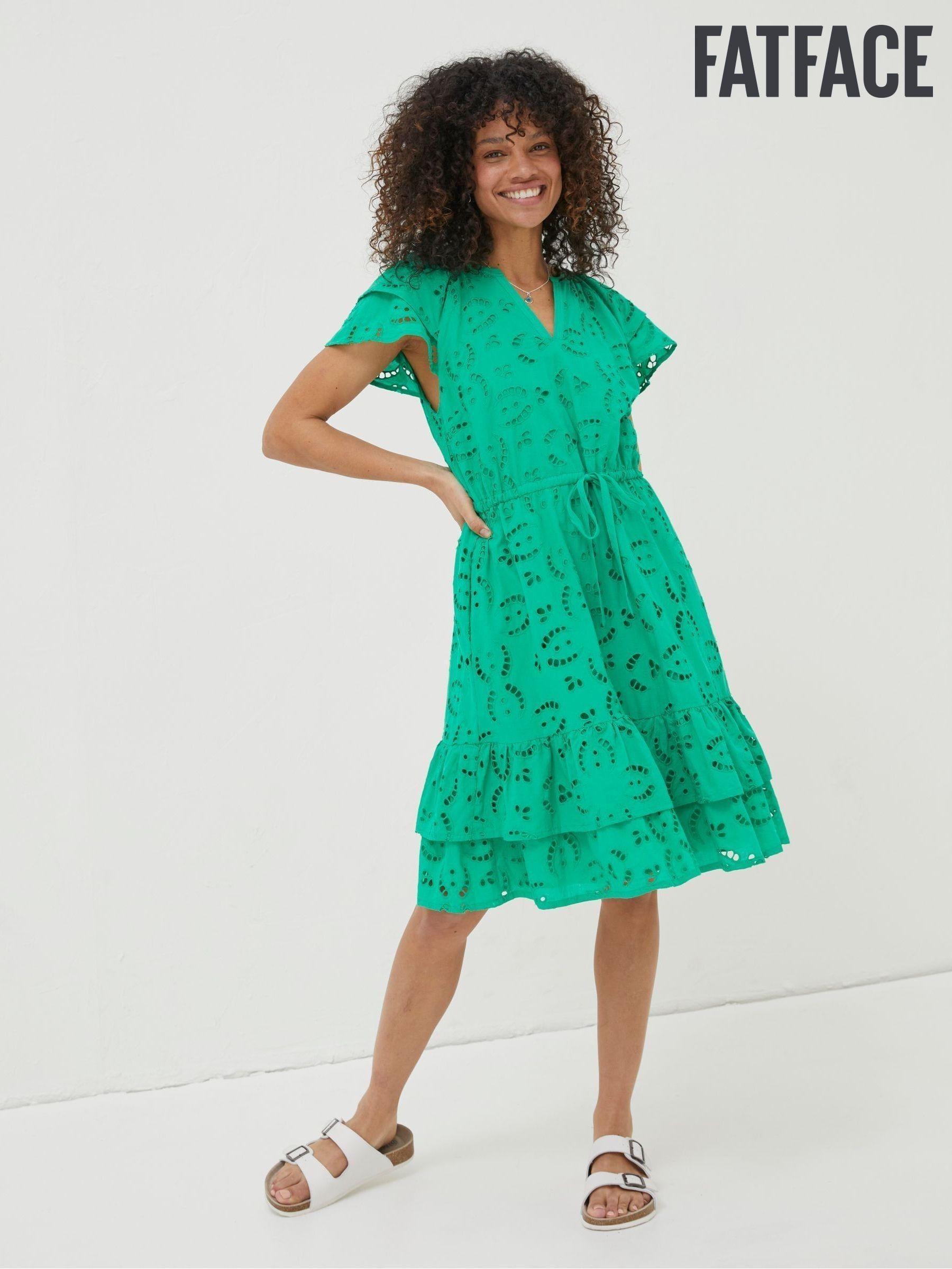 Women s Fat Face Green Summer Dress 100 Cotton Dresses Next Lithuania
