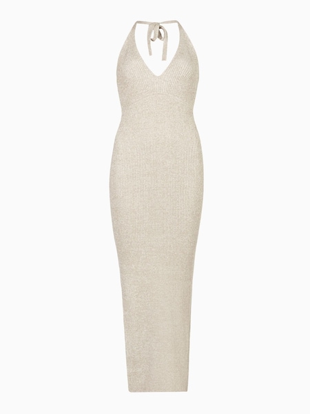 AllSaints Silver Lexi Halter Dress (U04858) | €72